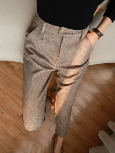 Amalie™ – Vlněné kalhoty s vzorem